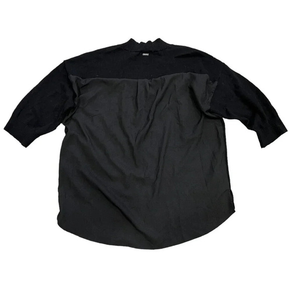 DKNY Black Multimedia Chiffon Back Knit Top XS - Picture 3 of 4